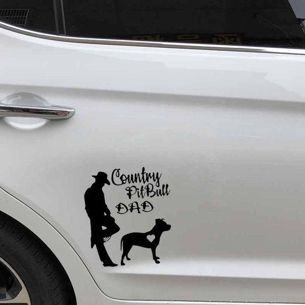 Country Pit Bull Dad Sticker