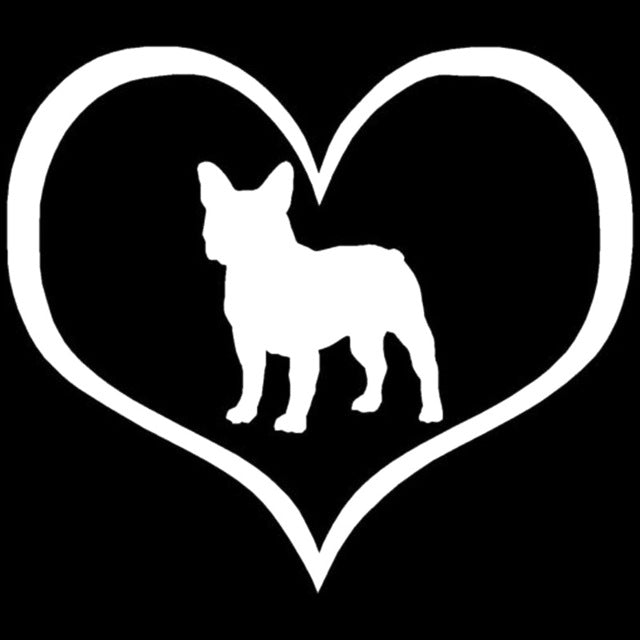 French Bulldog Silhouette Heart Outline Sticker – Barking Bullies