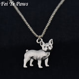 3D French Bulldog Pendant Necklace